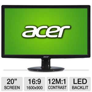acer 20 wide 1600x900 led monitor vga dvi note the condition of this 