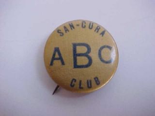 1930s ABC Radio Club Pin San Cura Ointment Promo Card