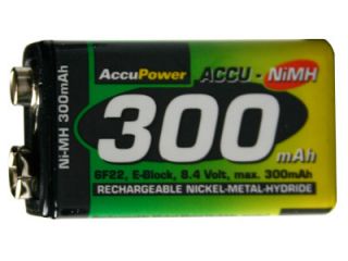 48 x Accupower 9 Volt 300 mAh NiMH Rechargeable Battery