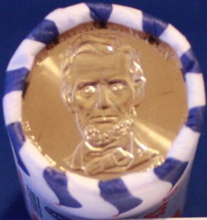 2010 Abraham Lincoln $1 Coin 25 Coin Roll Phila Mint