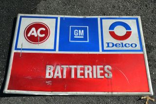 AC GM Delco Batteries Sign Vintage and RARE 1970s or 1980S
