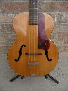 Vintage 60s Harmony Patrician Arch Top Acoustic Guitar w Economy Case 