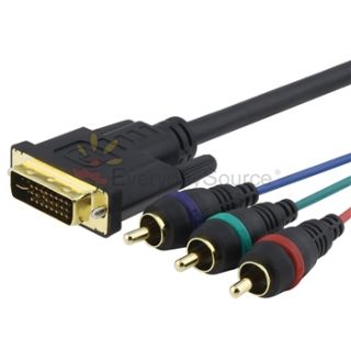 6ft DVI to 3 RCA Component RGB Cable Adapter for HDTV