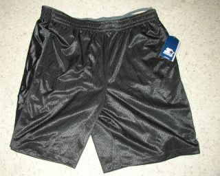 New Mens Black Starter Active Polyester Shorts Large 3XL