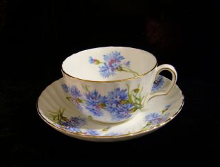 Adderley Fine Bone China Cornflower Tea Cup Saucer