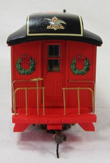 Budweiser Electric Christmas Train Car AND16 Tracks by Hawthorne 