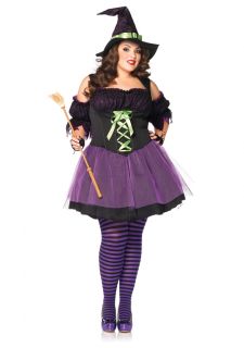 Superstition Vixen Witch Adult Woman Costume Plus Size Mardi Gras Leg 