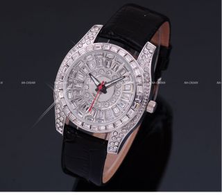 Brits Crystal Bezel Leather Ladies Quartz Wrist Watch