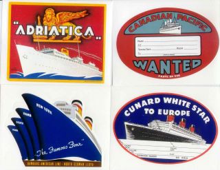 Set of 20 Vintage Look Luggage Labels   Golden Age of Transport