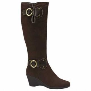 AEROSOLES WONDERLING BROWN FABRIC WOMENS CASUAL BOOTS Size 8 M