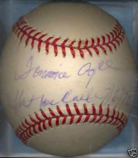 Tommie Agee 1969 New York Mets ONL COA Hit for Cycle