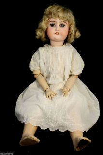 Antique Adolph Wizlizenus German Bisque Head 24 Doll with Composition 