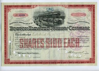 1913 Boston Elevated Railway Company Stock Certificate