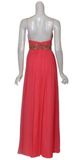 Aidan Mattox Vibrant Silk Chiffon Eve Dress Gown 6 New