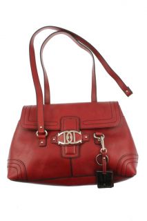 Etienne Aigner Red Leather Satchel Handbag Large BHFO