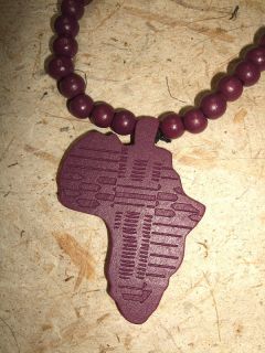 Africa Wood Necklace African Continent Pendant JNWA232