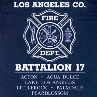 Los Angeles County Fire Dept Battalion 17 T Shirt 4XL
