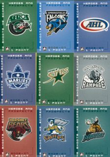 AHL American Hockey League Team Logo Cards Set of 28