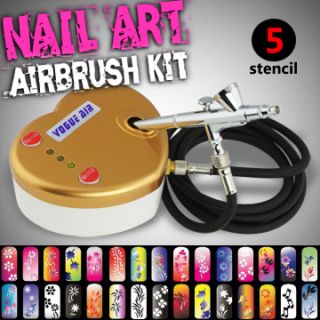 New Make Up Airbrush Kit Dual Action Airbrush Air Compressor w 5 