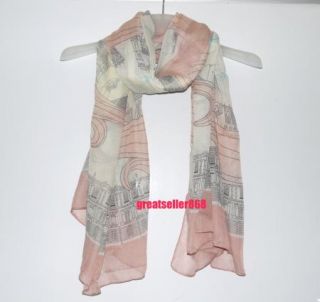 Ladies Fashion Accessories Long Air Conditioning City Print Scarf 
