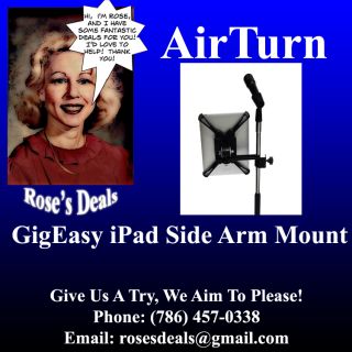 New AirTurn GigEasy iPad Holder w/ Side Arm Mount