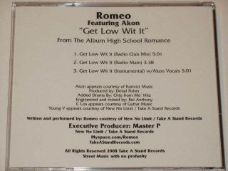 Lil Romeo Miller cd Akon Get Low Wit It 2008 Master P Promo DJ 2008 