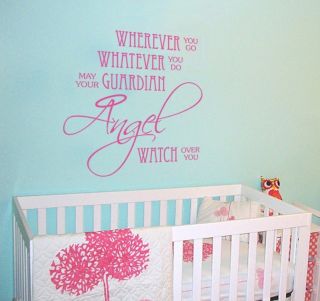 Nursery Baby Quote Decal Angel Prayer Children Vinyl Wall Decal Decor 