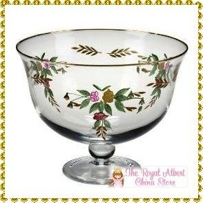 ROYAL ALBERT **OLD COUNTRY ROSE** GLASS COMPOTE** 22KT