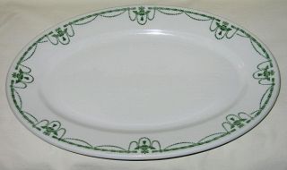 Albert Pick Co Green Chandelier Design Oval Platter