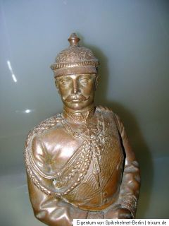 Originale Bronzebüste vor 1900 Von Kaiser Wilhelm II Standbüste auf 