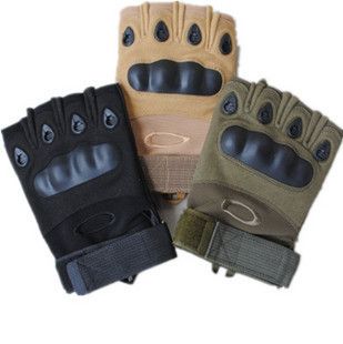 Half Finger Fingerless Airsoft Tactical Carbon Knuckle Soft Leather 