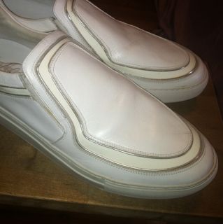 Alejandro Ingelmo White Slip on Leather Sneaker w Trim