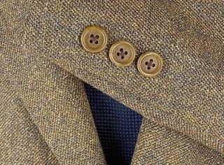 48 R Daniel Hechter Brown Blue Silk Tweed Sport Coat Jacket Suit 