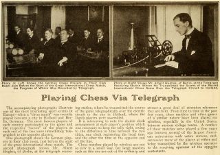  Playing Berlin German Chess Game Telegraphy Albert Hughes Holland