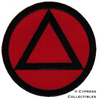 ALCOHOLICS ANONYMOUS iron on SOBER BIKER PATCH AA red EMBROIDERED 