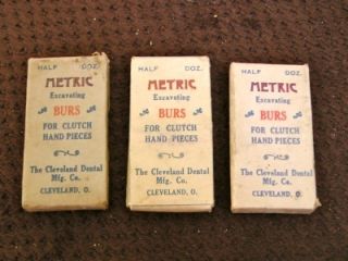 Unopened Packs 6 C 1910 Cleveland Dental Metric Excavating Burs Free 
