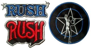 Set Rush Embroidered Patches Geddy Lee Alex Lifeson