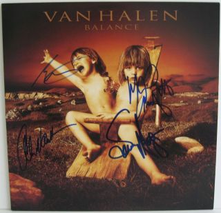 Van Halen Band Signed Autographed Balance Album LP PSA DNA All 4 