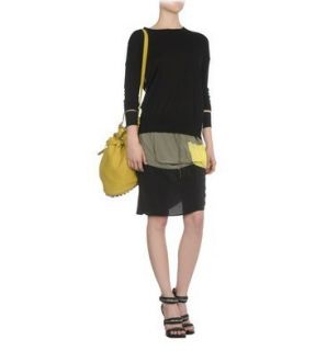 Auth New 2012 $395 Alexander Wang Starter Silk Colorblock Draped Skirt 