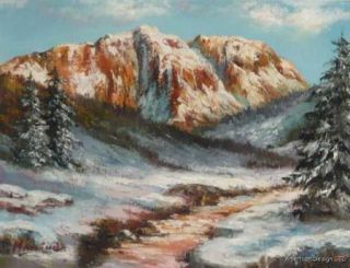 Original Oil Painting Art Canvas by Maccini Landscape Artist Art from 