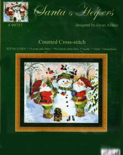 Kustom Krafts Counted Cross Stitch Kit 16x 14 Santas Helpers 99757 