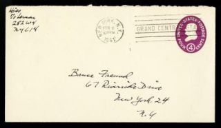 Alger Hiss Vintage 1961 Original Signed Handwritten Letter Envelope 