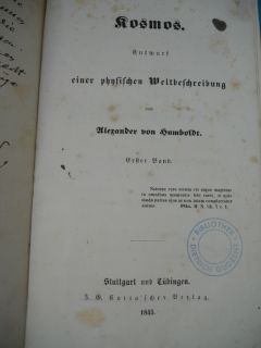 Mid 1800s Alexander Von Humboldt 4 Vol Kosmos Set