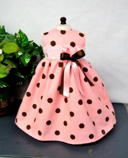 Strawberry Ice Coco Dots Fit American Girl Doll Dress