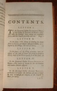1755 Letters on The English Nation Batista Angeloni Jesuit Francesco 
