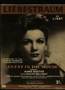 Vintage Anne Baxter Liebestraum Guest in The House UK Sheet Music 