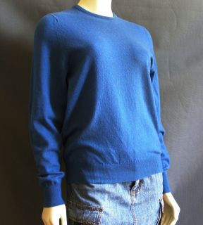 Ballantyne Scottish 100 Cashmere Teal Blue Crewneck Sweater 38 M