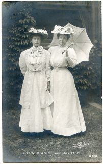 Mrs Theodore Teddy Roosevelt Miss Ethel 1907 RPPC Postcard Pach Bros 
