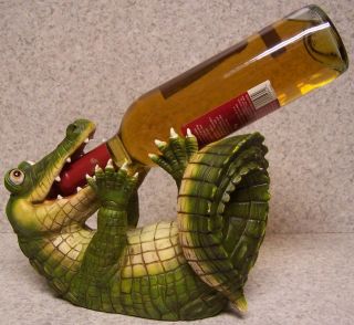 Wine Bottle Holder and/or Decorative Sculpture Alligator NIB