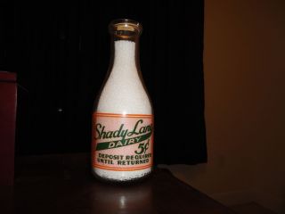 1948 RARE Shady Lane Dairy (ALPENA MICHIGAN)Vintage Round Quart Milk 